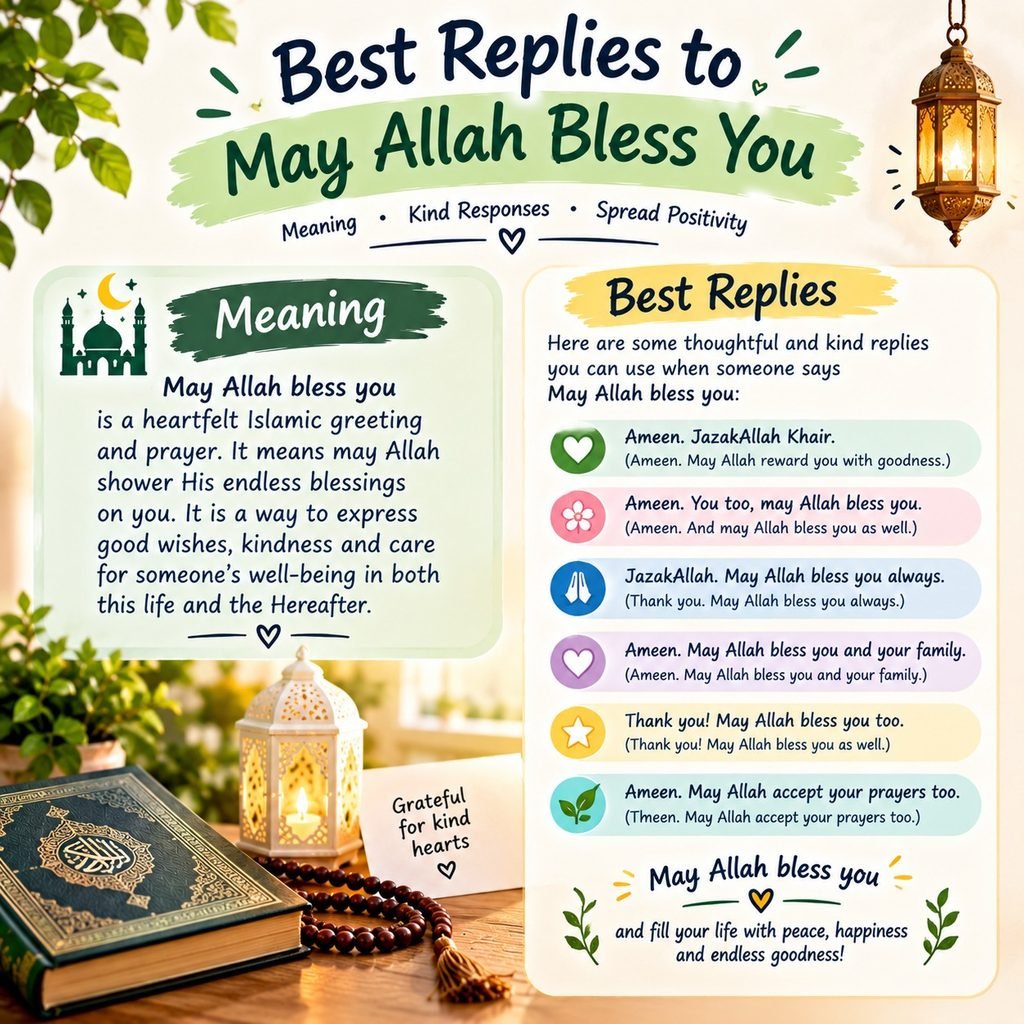 May Allah Bless You Meaning and Replies