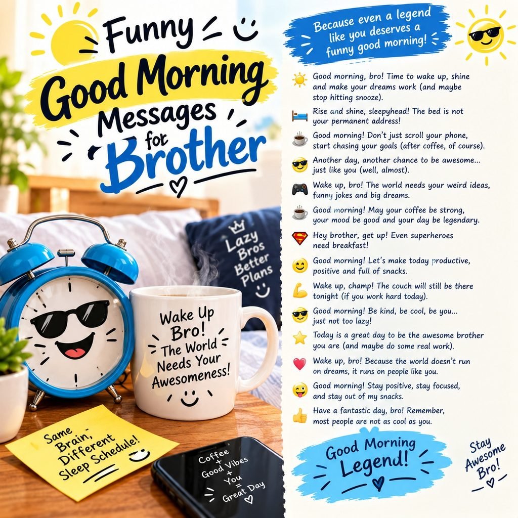 Funny Good Morning Messages for Brother