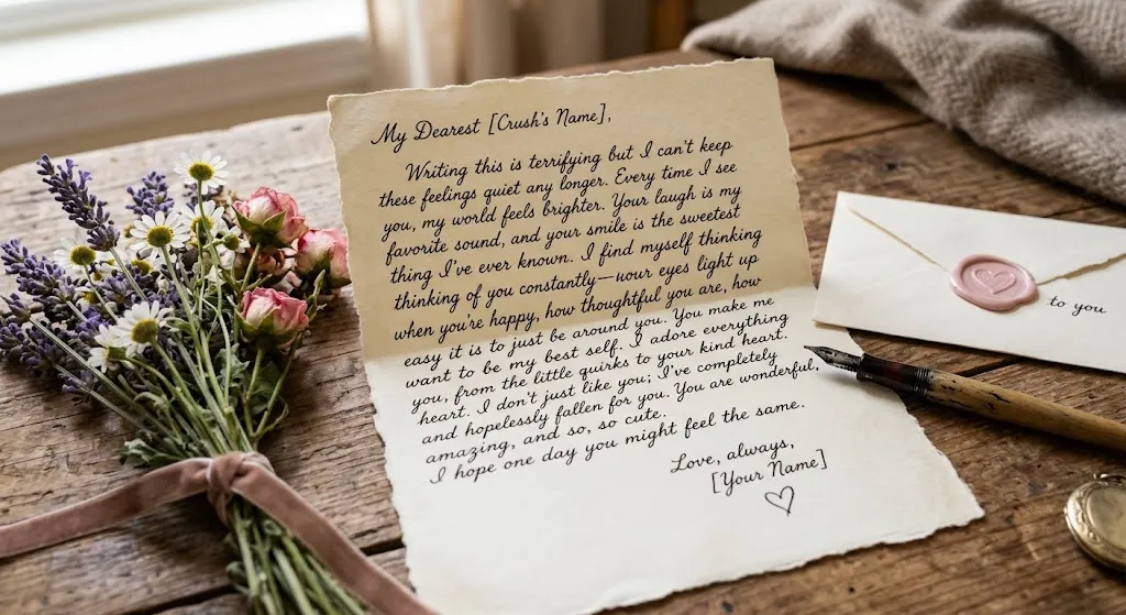 Romantic Love Letters to Crush: Sweet, Heartfelt, and Cute Messages